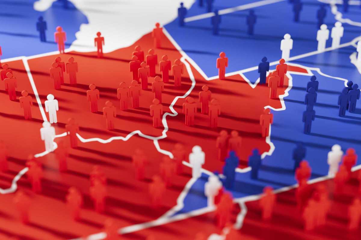 USA Presidential voters on electoral college map
