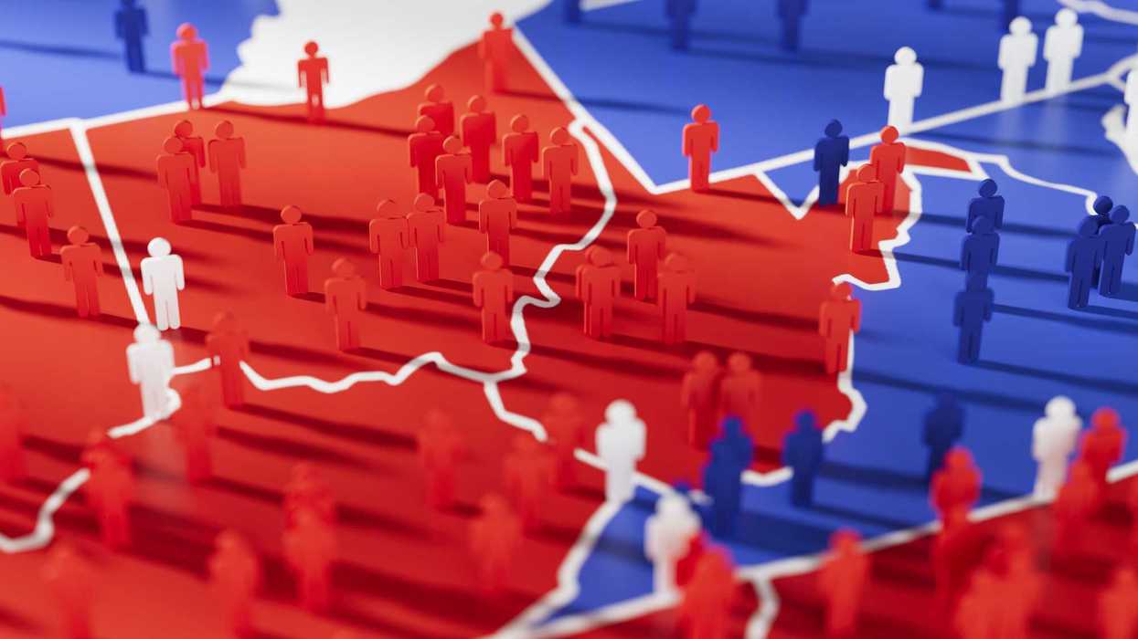 USA Presidential voters on electoral college map