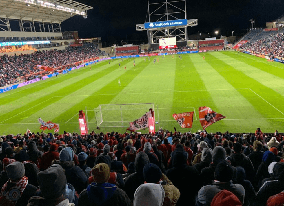 View of Sector Latino from behind at SeatGeek Stadium