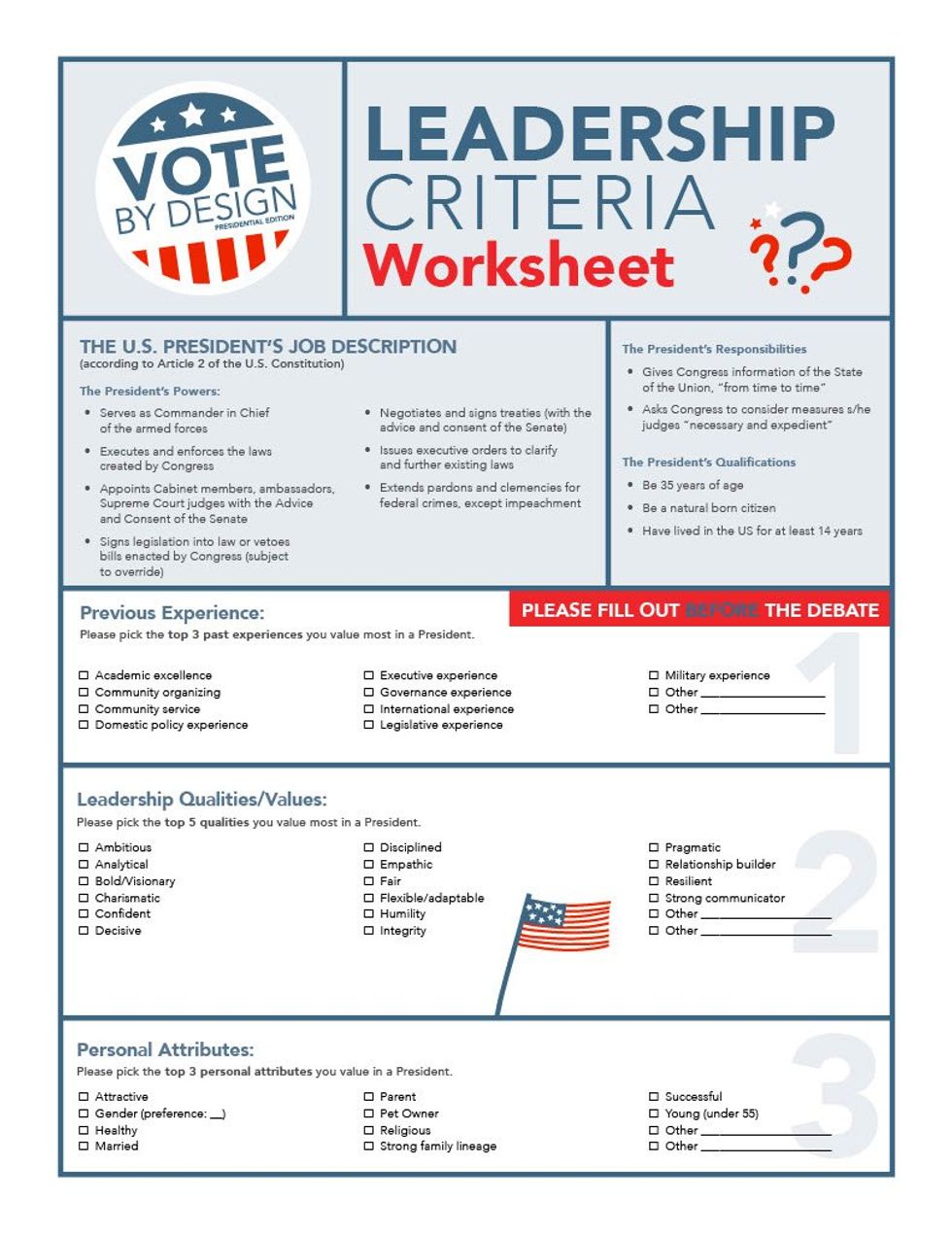 Vote by Design Leadership Criteria Worksheet
