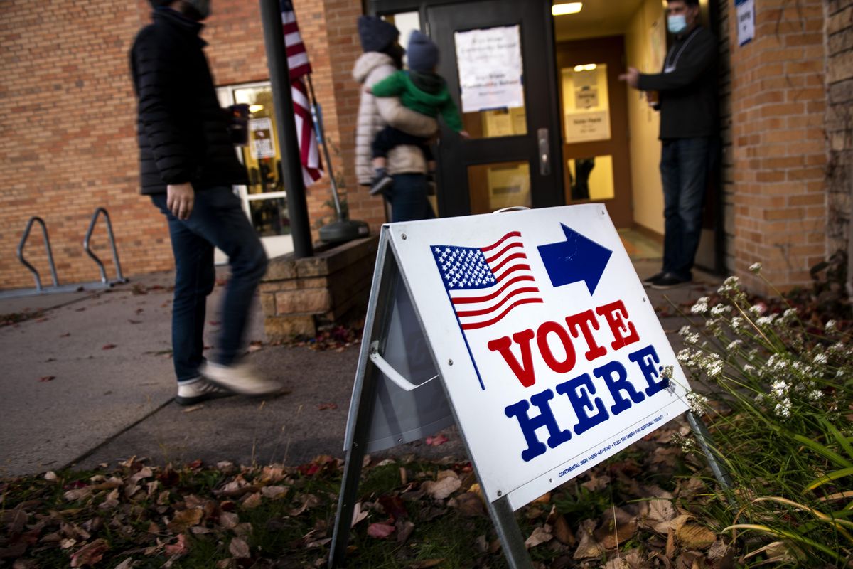 "Vote Here" sign