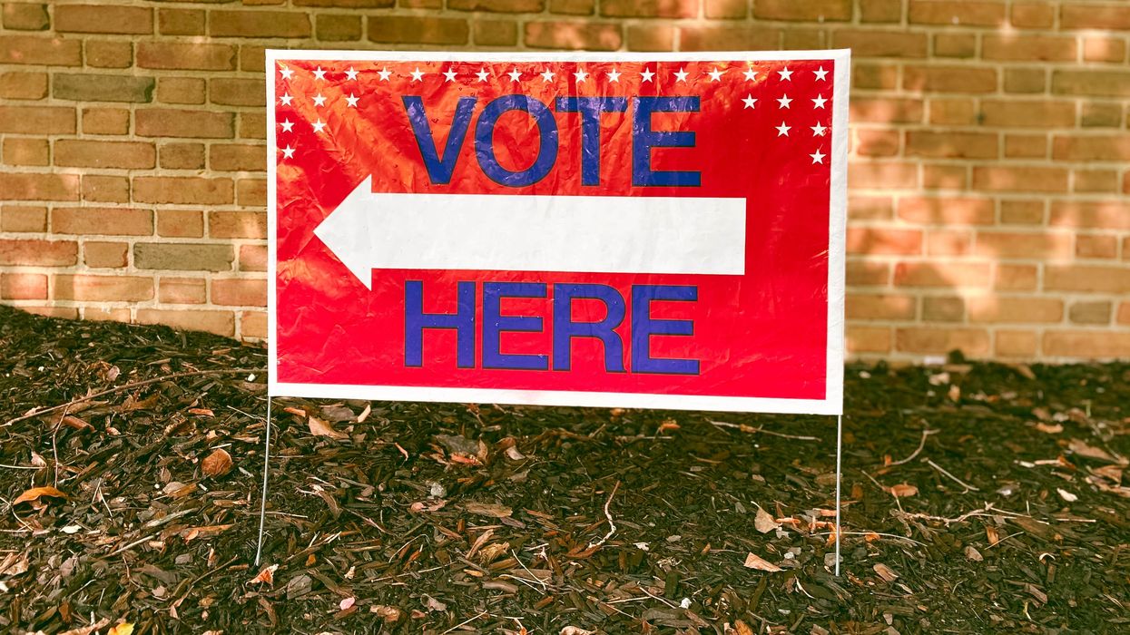 "Vote Here" sign