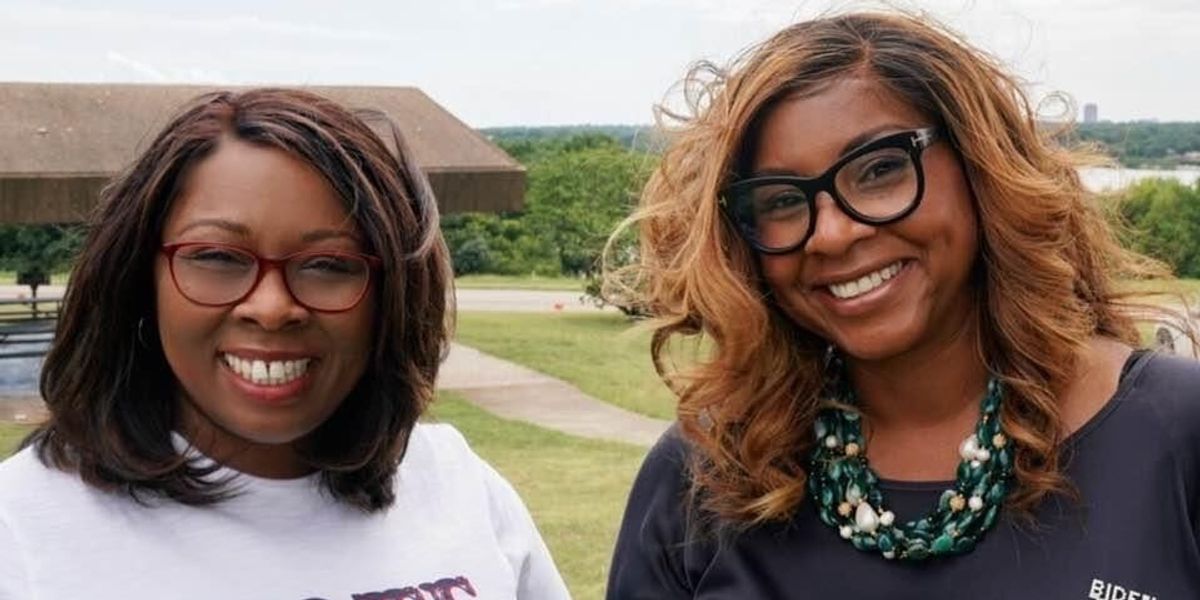 VoteAmerica's Aisha McClendon with Biden campaign volunteer Mitzi Wallace-Wills