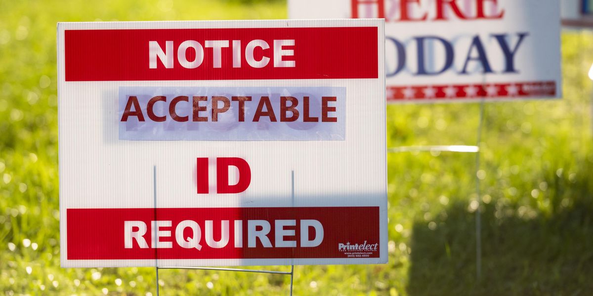 Voter ID sign