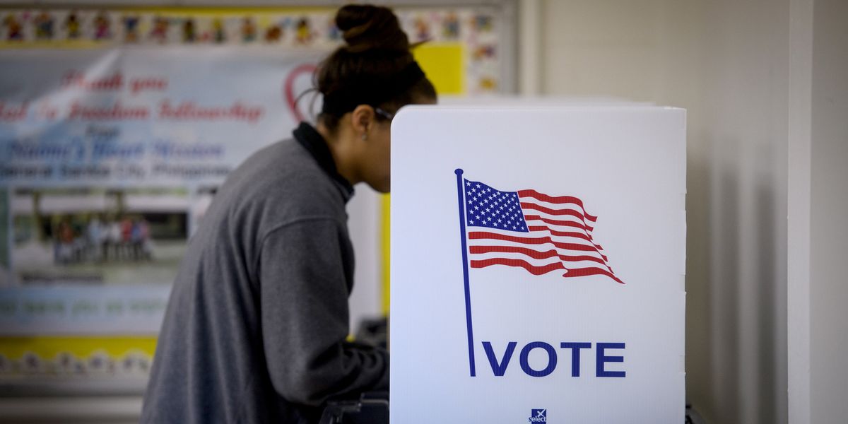 voter in booth