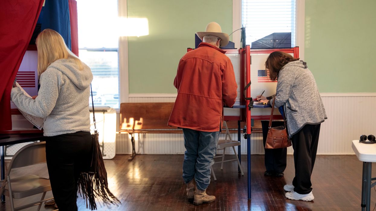 Voters cast ballots in Kansas
