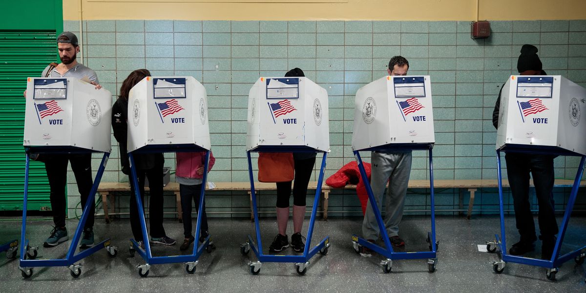 Voters casting their ballots in New York City