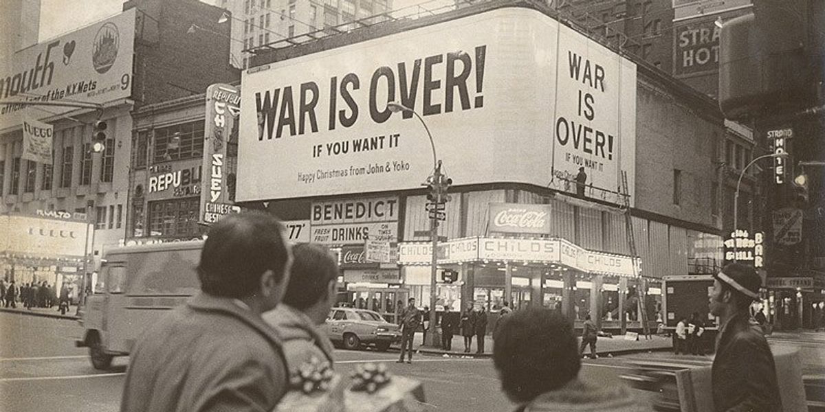 War is Over billboard from John Lennon and Yoko Ono