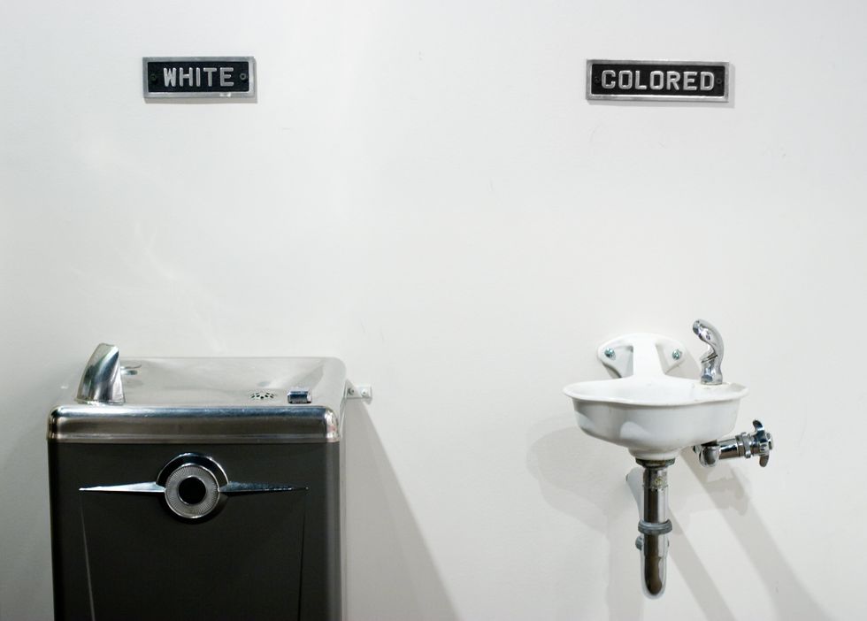 "White" and "Colored" water fountains