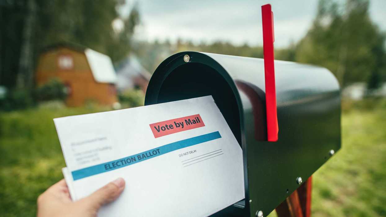 Woman checking mail