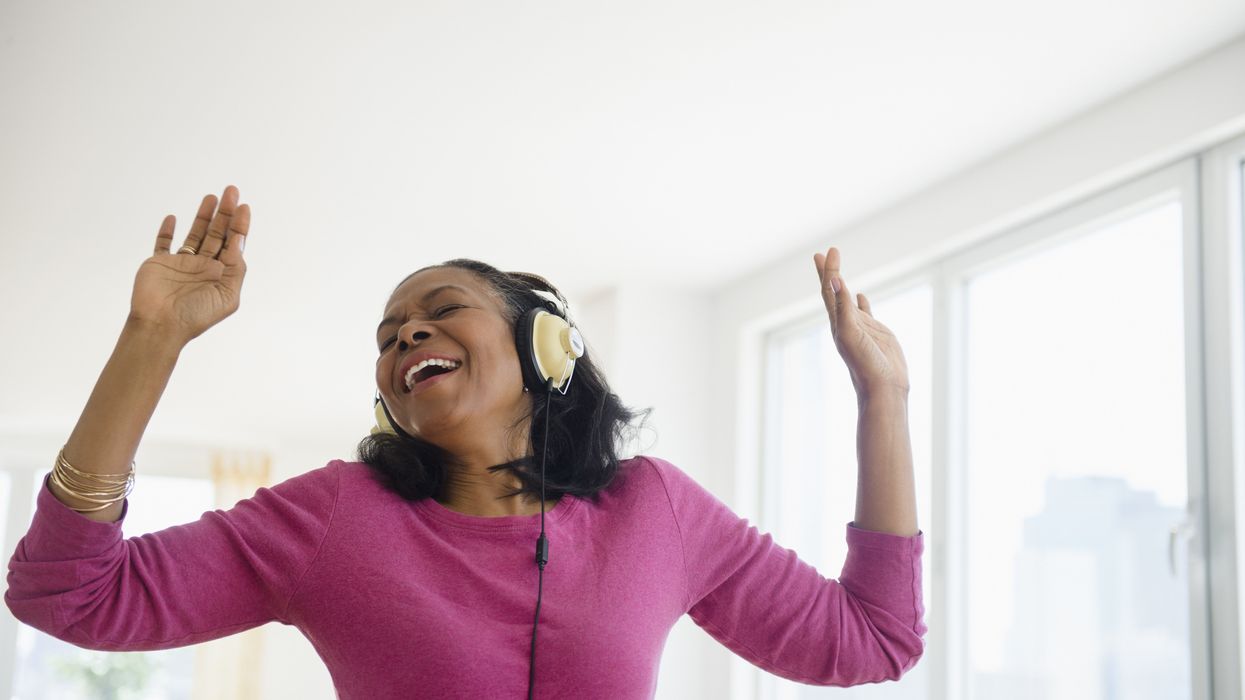 woman listening to music