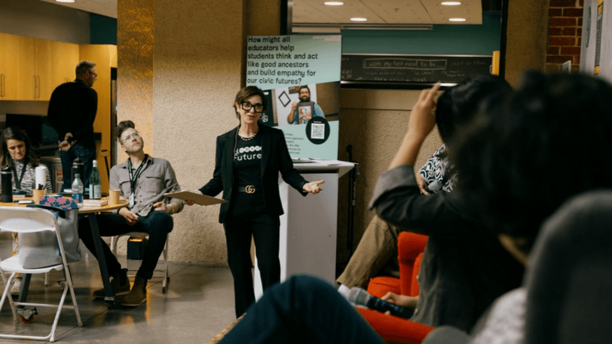 Woman speaking to a group