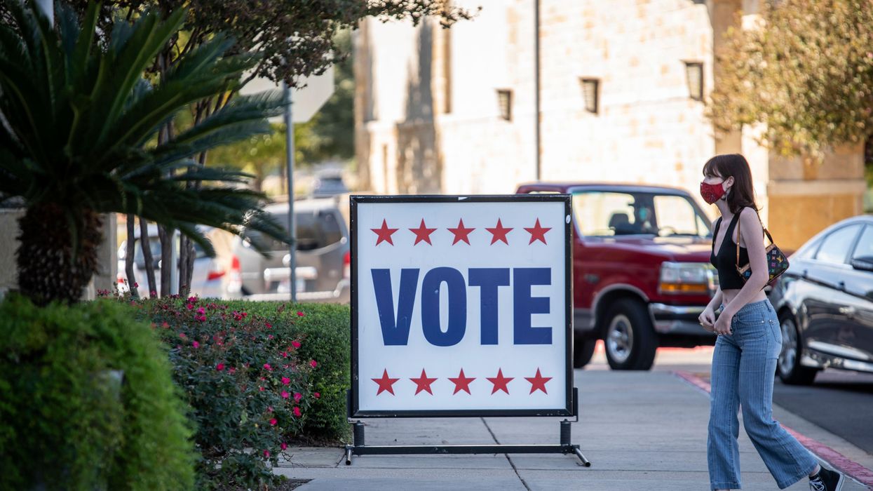 Woman voting in Austin, Texas