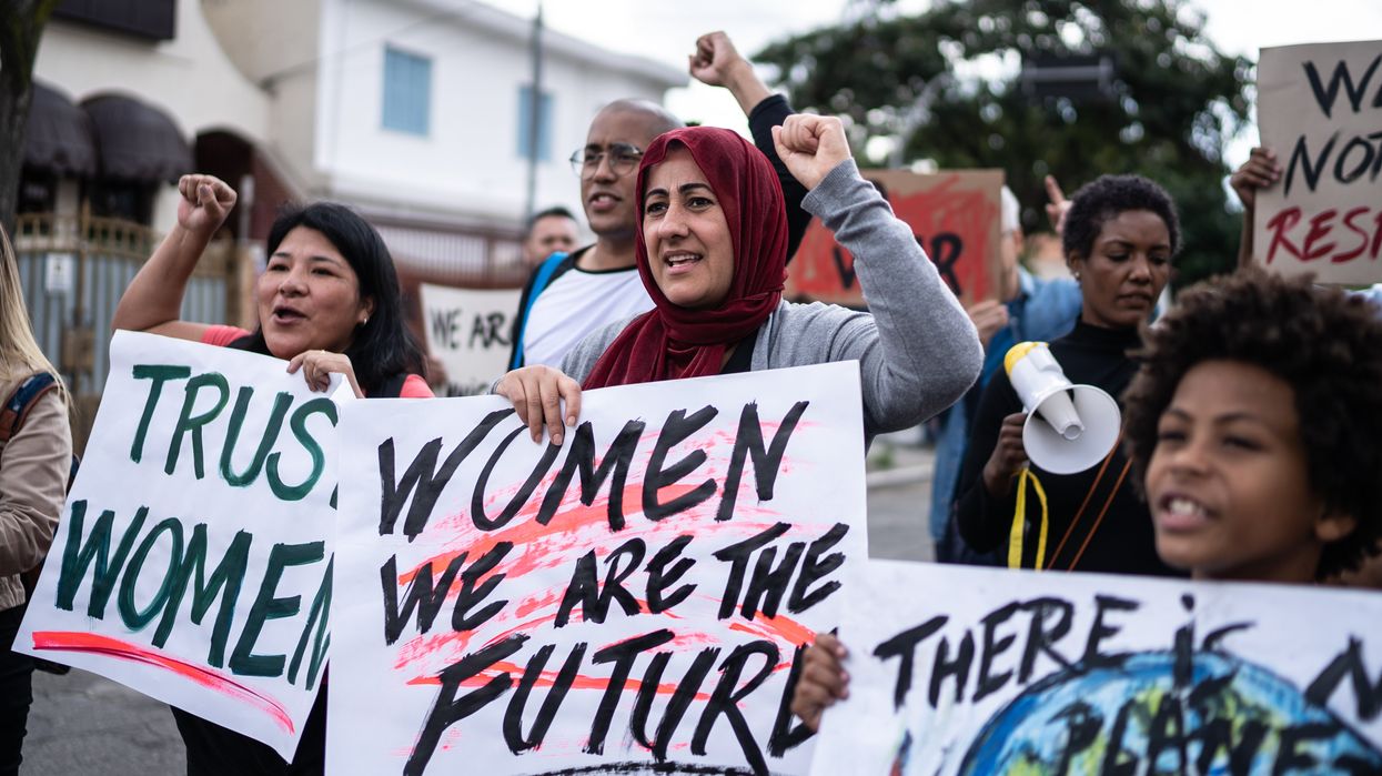 Women protesting in the street