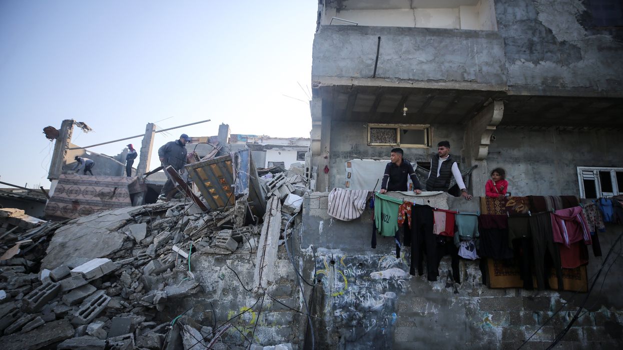Wreckage from an Israeli bombardment in the Gaza Strip.