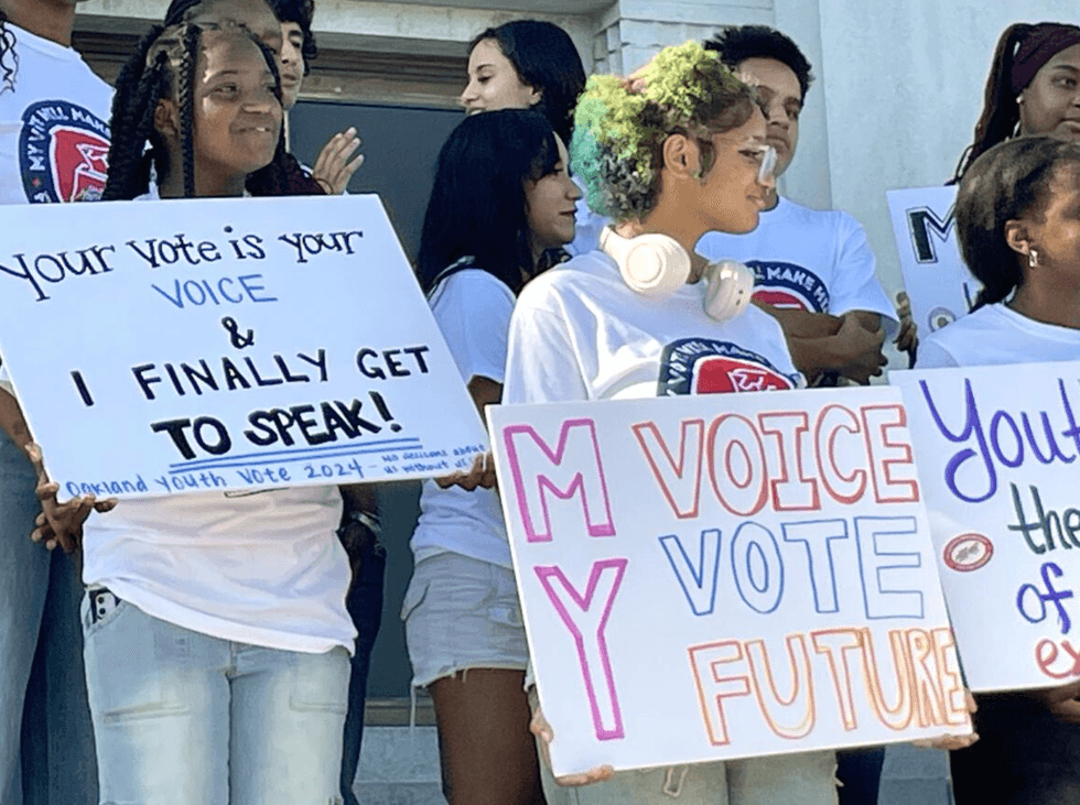Young people protest